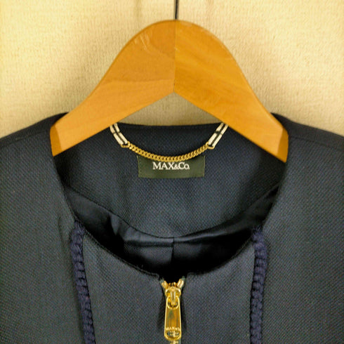 マックスアンドコー MAX & CO. ジップアップ ノーカラージャケット レディース 40