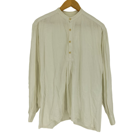 フルギ The J.PETERMAN COMPANY バンドカラー フロントギャザー プルオーバー スモック シャツ メンズ import:M
