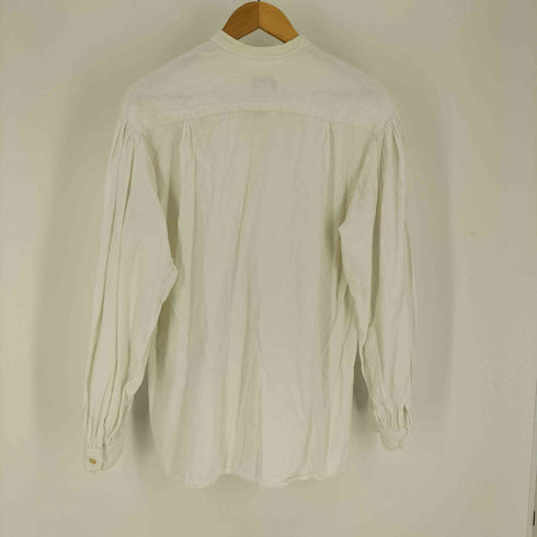 フルギ The J.PETERMAN COMPANY バンドカラー フロントギャザー プルオーバー スモック シャツ メンズ import:M