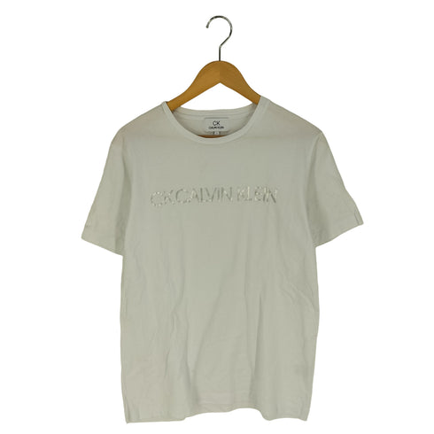 シーケーカルバンクライン ck Calvin Klein メタリックロゴプリント クルーネックTシャツ レディース import:L