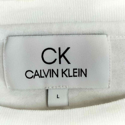 シーケーカルバンクライン ck Calvin Klein メタリックロゴプリント クルーネックTシャツ レディース import:L