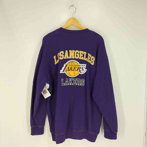 エヌビーエー NBA バスケットボールチームロゴ刺繍 クルーネックスウェット メンズ import:L