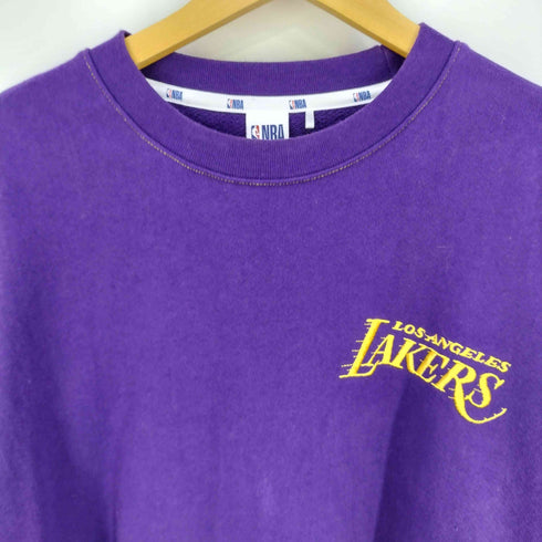 エヌビーエー NBA バスケットボールチームロゴ刺繍 クルーネックスウェット メンズ import:L