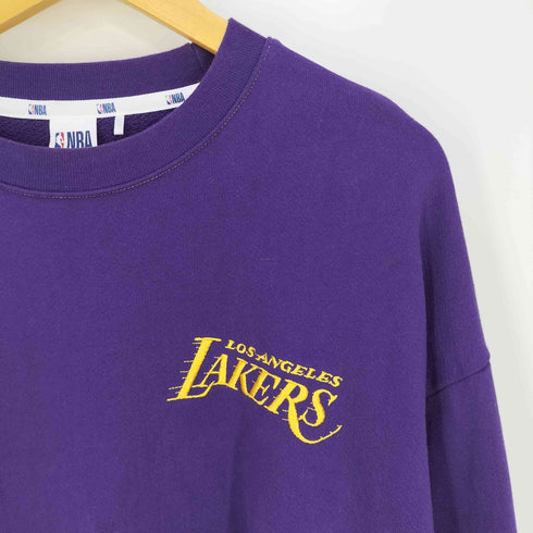 エヌビーエー NBA バスケットボールチームロゴ刺繍 クルーネックスウェット メンズ import:L