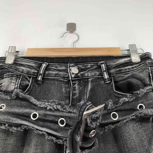 RVNTENG ベルテッドデザインフレアデニムパンツ メンズ JPN:L