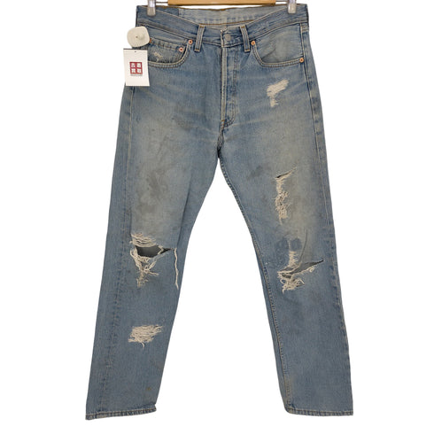 リーバイス Levis UK製 ユーロ 501 ダメージ メンズ W32/L32