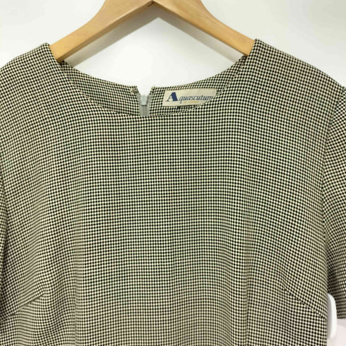 アクアスキュータム AQUASCUTUM 総柄モノクロ半袖ワンピース レディース JPN:11号