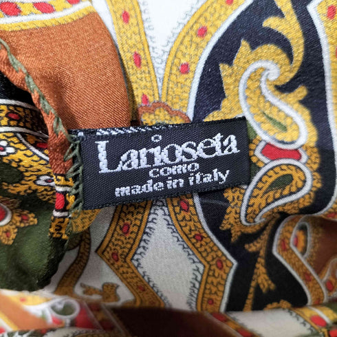 Larioseta イタリア製 総柄 シルク スカーフ レディース