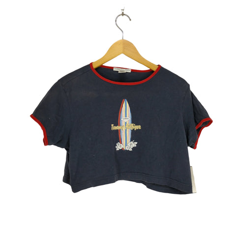 トミーヒルフィガー TOMMY HILFIGER フロントプリントリンガーS/S TEE レディース JPN:L