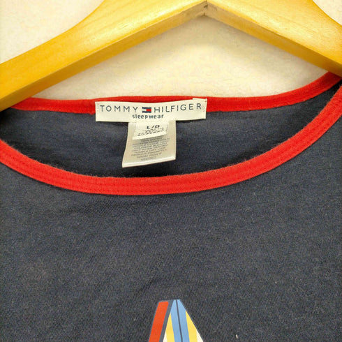トミーヒルフィガー TOMMY HILFIGER フロントプリントリンガーS/S TEE レディース JPN:L