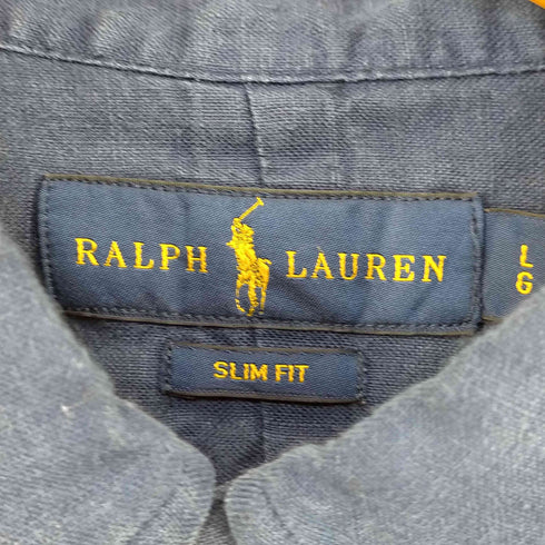 ラルフローレン RALPH LAUREN SLIM FIT ポニー刺繍 リネン BDシャツ メンズ import:L