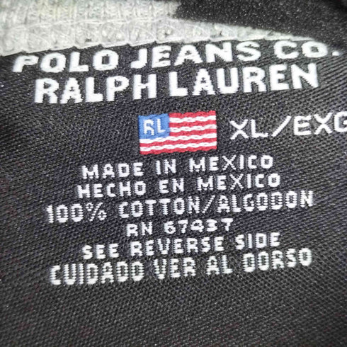 ポロジーンズカンパニーラルフローレン POLO JEANS COMPANY RALPH LAUREN 90s ロゴプリントリンガーTシャツ メンズ JPN:XL