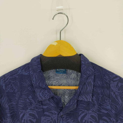 Ronley 総柄半袖シャツ S/Sシャツ 開襟 メンズ XL