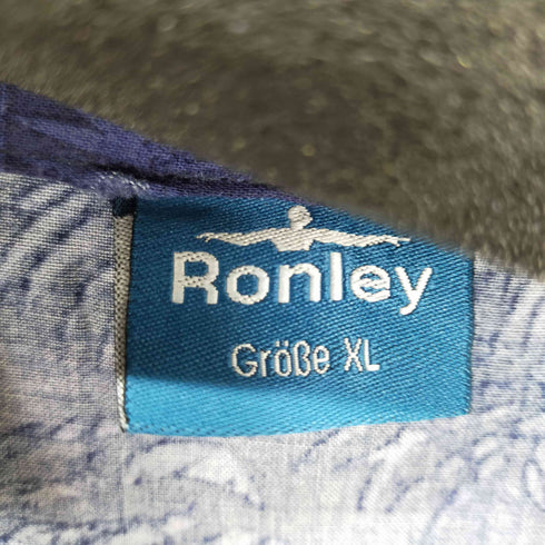 Ronley 総柄半袖シャツ S/Sシャツ 開襟 メンズ XL