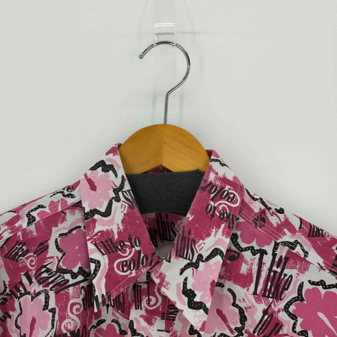 総柄半袖シャツ S/Sシャツ メッセージ メンズ