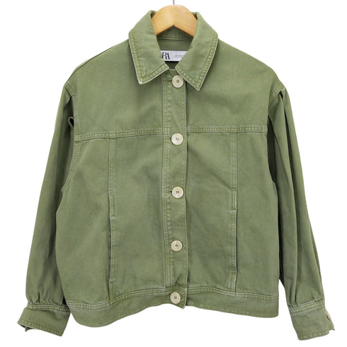 ザラ ZARA タックスリーブ デニムジャケット レディース M