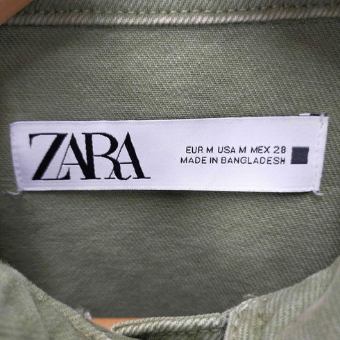 ザラ ZARA タックスリーブ デニムジャケット レディース M