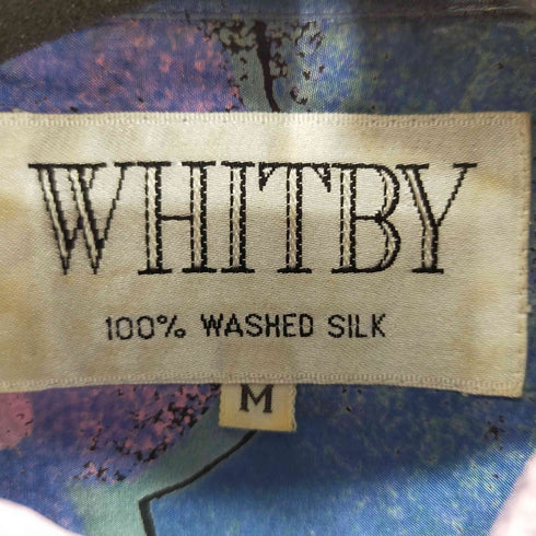 WHITBY 総柄半袖シャツ S/Sシャツ シルク100% メンズ M