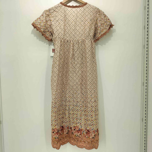 ピンクハウス PINK HOUSE レーステープ フラワーボタン シャツワンピース レディース