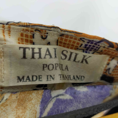 総柄半袖シャツ S/Sシャツ シルク THAI SILK バイカラーオーバーサイズ メンズ