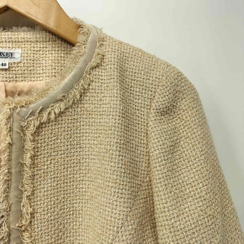 フォクシー FOXEY ノーカラーツイードジャケット レディース JPN:40