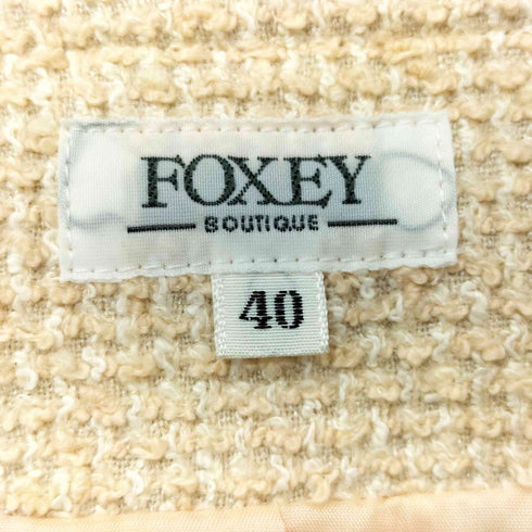 フォクシー FOXEY ノーカラーツイードジャケット レディース JPN:40