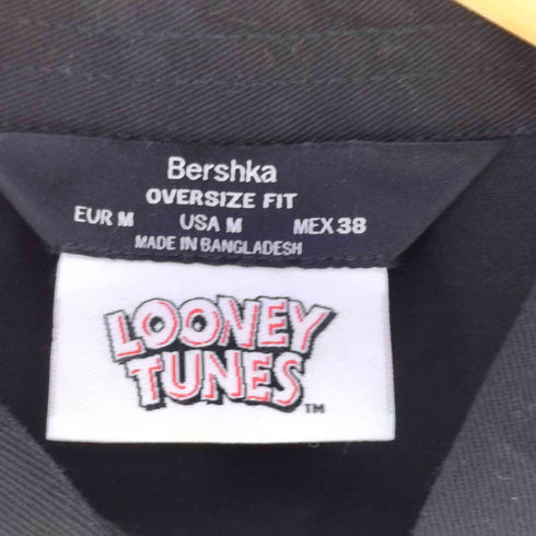 ベルシュカ BERSHKA バックキャラクタープリント スナップボタン シャツジャケット メンズ import:M