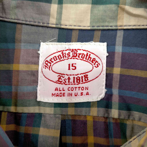 ブルックスブラザーズ BROOKS BROTHERS USA製 チェック BDシャツ メンズ 15