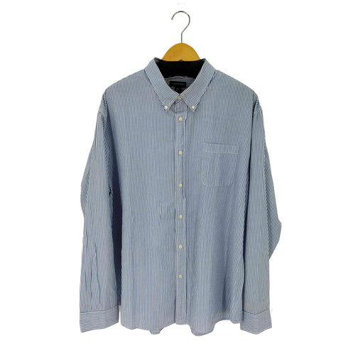ランズエンド LANDS END 00S シアサッカー BDストライプシャツ XXL ビッグサイズ メンズ JPN:XXL