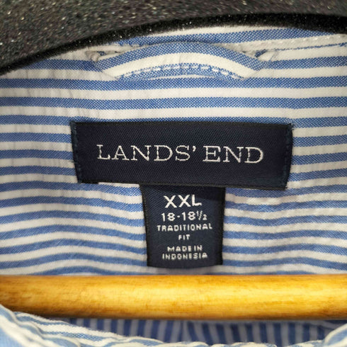 ランズエンド LANDS END 00S シアサッカー BDストライプシャツ XXL ビッグサイズ メンズ JPN:XXL