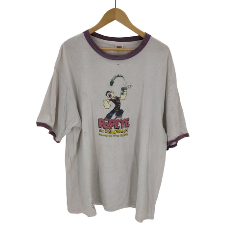 ポパイ POPEYE 00S キャラクタープリント リンガーT メンズ