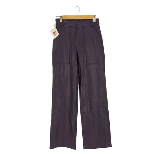 ザラ ZARA COLOURED FAUX LEATHER TROUSERS PANT フェイクレザー カラートラウザーズ パンツ レディース S