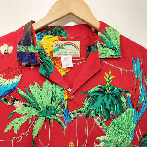 パラダイスファウンド PARADISE FOUND 80-90s ハワイ製 総柄アロハシャツ メンズ import:M