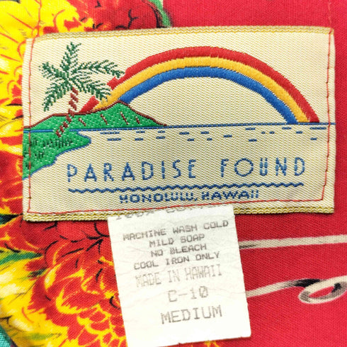パラダイスファウンド PARADISE FOUND 80-90s ハワイ製 総柄アロハシャツ メンズ import:M