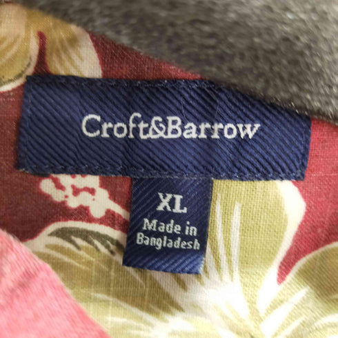 クラフトアンドバロー Croft&Barrow アロハシャツ オーバーサイズ リーフ柄 メンズ XL