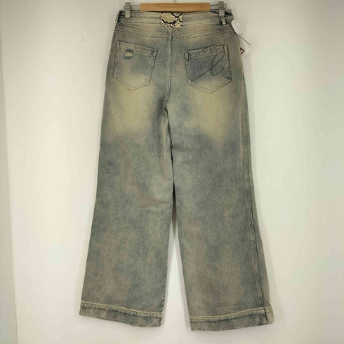 ビンテージ加工 バギーデニムパンツ レディース JPN:M