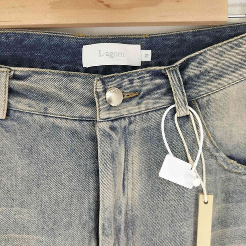 ビンテージ加工 バギーデニムパンツ レディース JPN:M