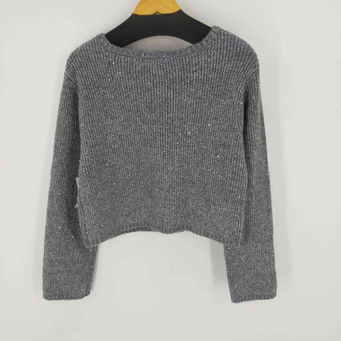 フリーズマート FREES MART 23AW スパンコールボートネックショート丈ニット レディース FREE