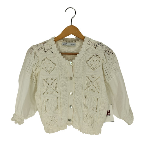ザラ ZARA Combined Knitted Crew Neck Cardigan コンビニットクルーネックカーディガン レディース import:S