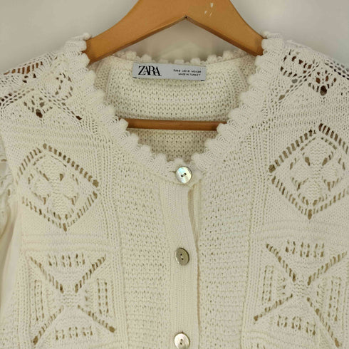 ザラ ZARA Combined Knitted Crew Neck Cardigan コンビニットクルーネックカーディガン レディース import:S