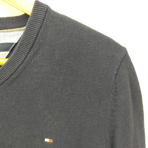 トミーヒルフィガー TOMMY HILFIGER ロゴ Vネックセーター メンズ M