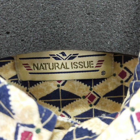 ナチュラルイシュー NATURAL ISSUE 幾何学コットンS/Sシャツ メンズ JPN:XL