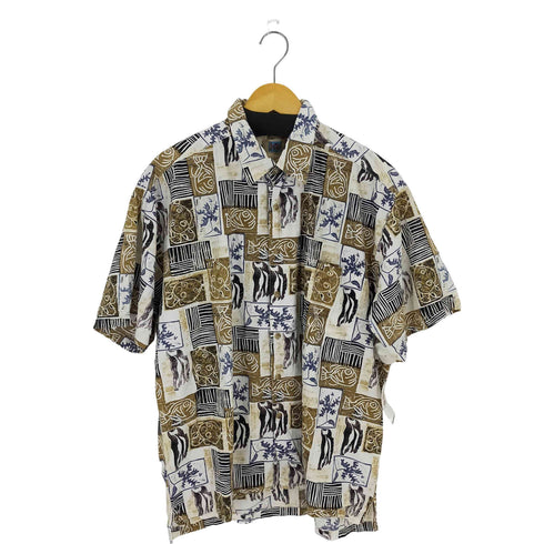 カハラ KAHALA コットンアロハシャツ SEA メンズ JPN:XL
