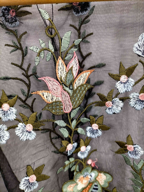 ザラ ZARA 花柄刺繍 シアーブラウス レディース import:S