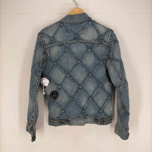 ジュンヤワタナベコムデギャルソン JUNYA WATANABE COMME des GARCONS AD2001 02SS 格子状パッチワークデニムトラッカージャケット レディース JPN:M