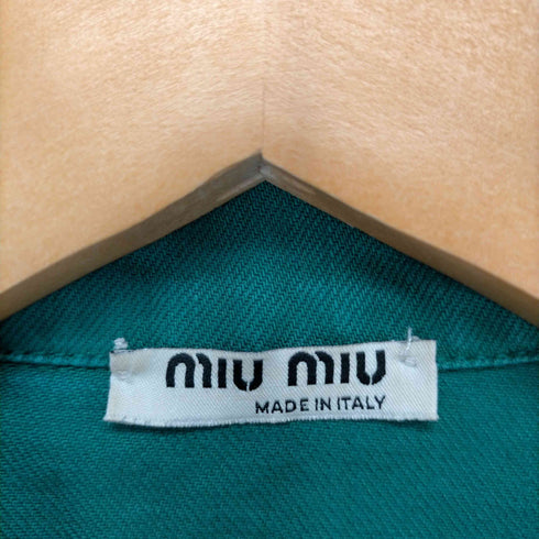 ミュウミュウ miu miu ロゴ刺繍 コットンワークジャケット レディース JPN:M