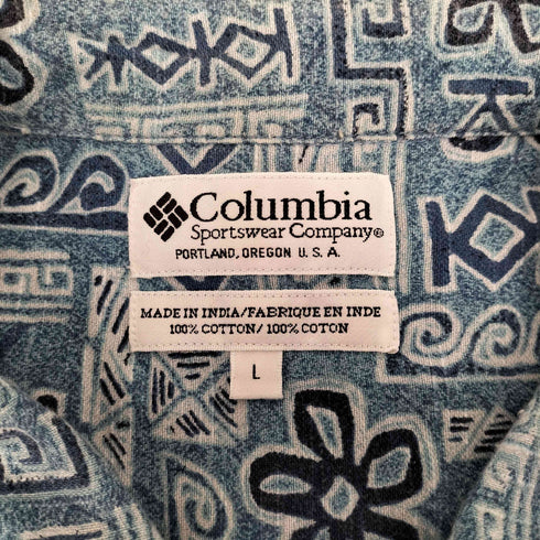 コロンビア Columbia インド綿 総柄 ポケット S/S シャツ メンズ import:L