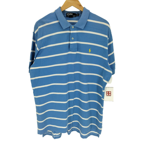 ポロバイラルフローレン Polo by RALPH LAUREN ポニー刺繍 ボーダー S/S ポロシャツ メンズ import:XXL