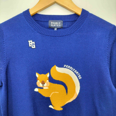 パーリーゲイツ PEARLY GATES リス柄 クルーネックウールニット レディース 0
