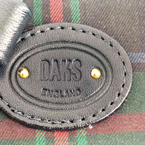 ダックス DAKS 巾着 レザーチェックショルダーバッグ レディース